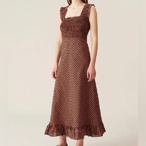 GANNI seersucker midi dress